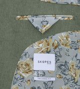 Skopes Calvados Linen Blend Tailored Fit Suit Jacket For Men in Sage, 36S-62L
