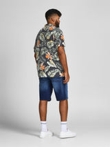 Jack & Jones Big & Tall Fit Size Men's Floral Short Sleeve Shirt In Soft Touch Viscose Size 1XL-6XL, 2 Colours