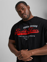 Jack & Jones Mens Plus Logo Printed Tee