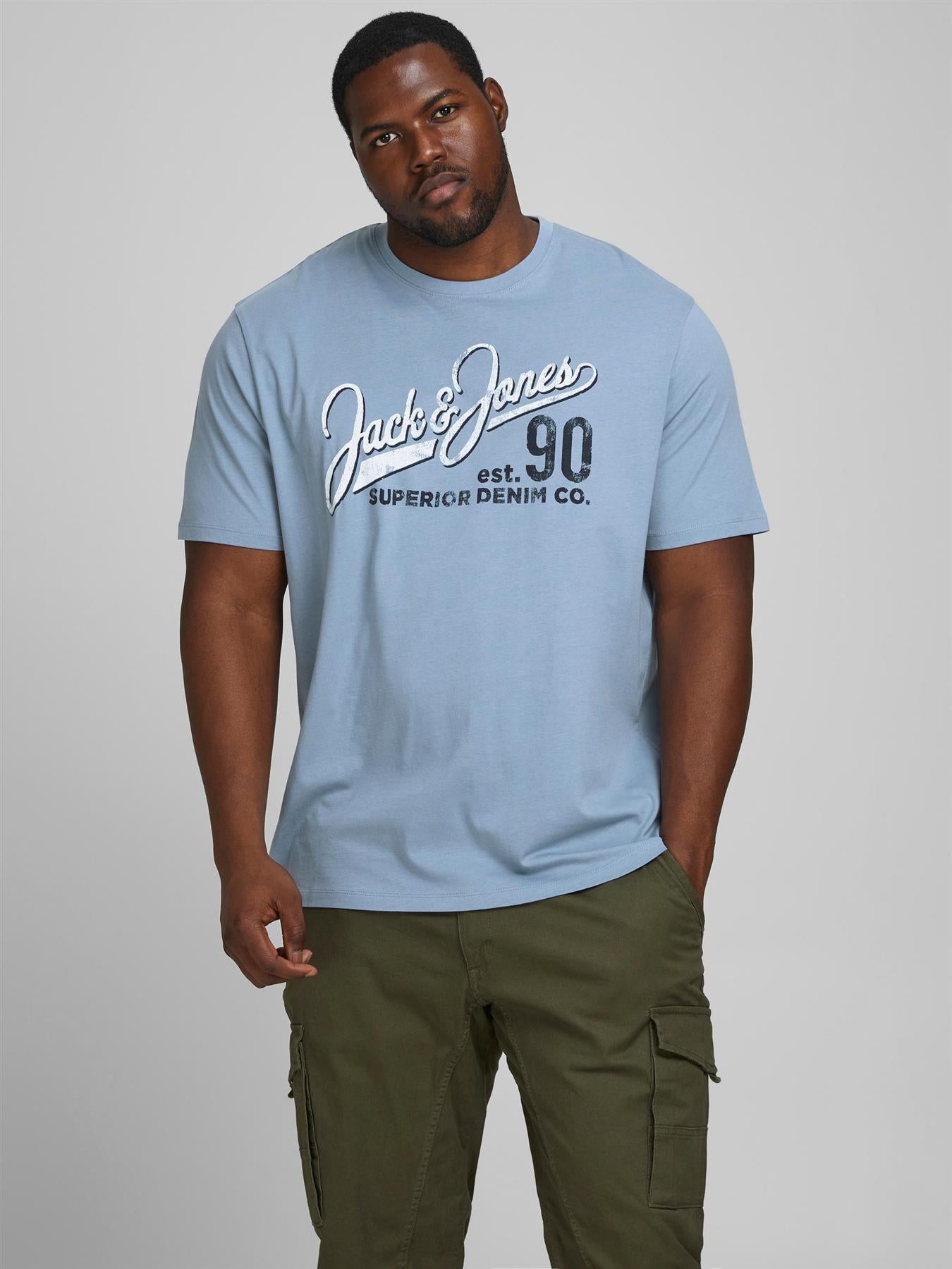 Jack & Jones Mens Plus Logo Printed Tee