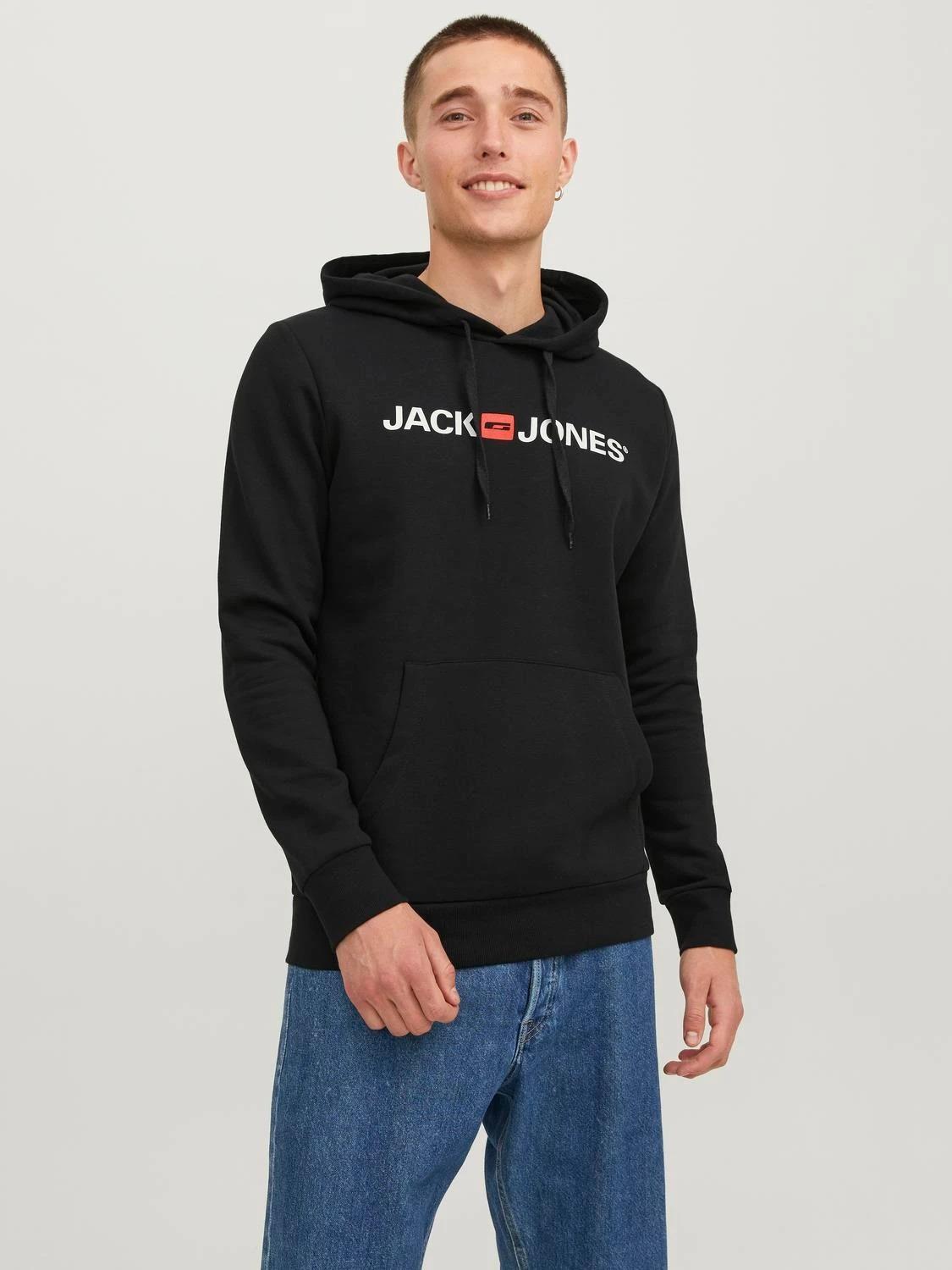 Jack & Jones Old Logo Sweat Hood For Men (JJECORP) in 3 Colours, Large
