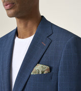 Skopes Tailored Fit Orville Suit Jacket For Men in Blue Self Check, 36S-62L