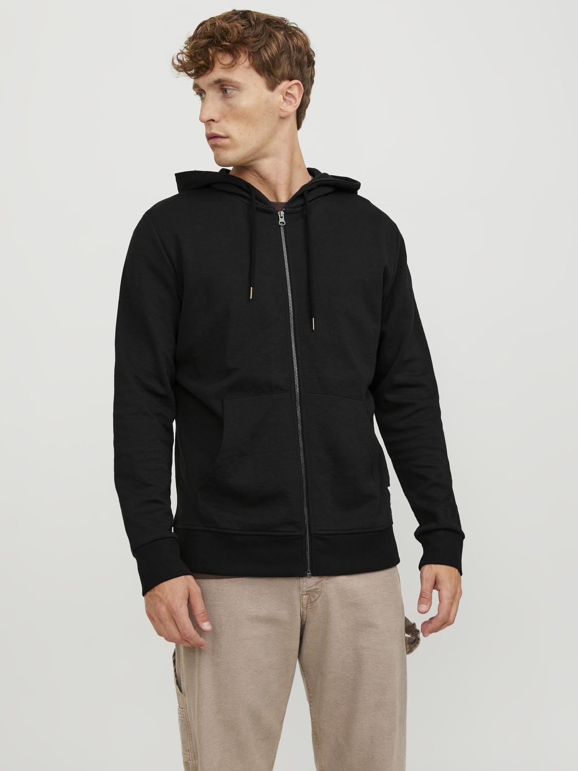 Jack & Jones Sweatshirt Zip Hoodie For Men (JJEBASIC) in 3 Colours, L-XL