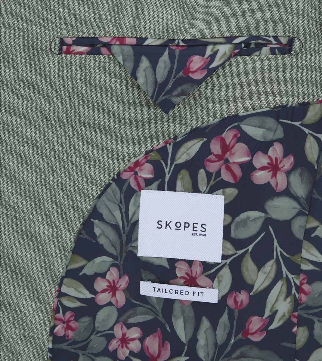 Skopes Elio Suit Tailored Fit Jacket For Men in Sage Green, 36S-62L