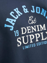 Jack & Jones Men's Plus Size Cotton Rich Pullover Hooded Top  Size XL To 6XL  Navy & Black