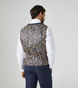 Skopes Men's Woolf Tailored Fit Waistcoat in Navy Check 34 to 72 Regular