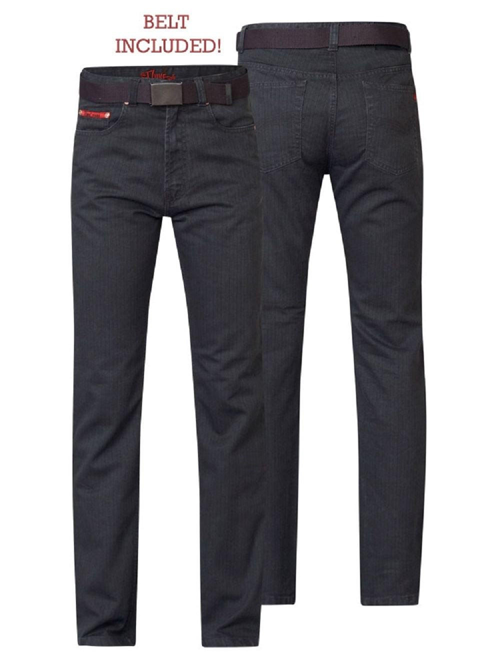 Duke London Mens Regular Original Fit Bedford Cord Enzyme Washed Jeans With Belt (Canary)