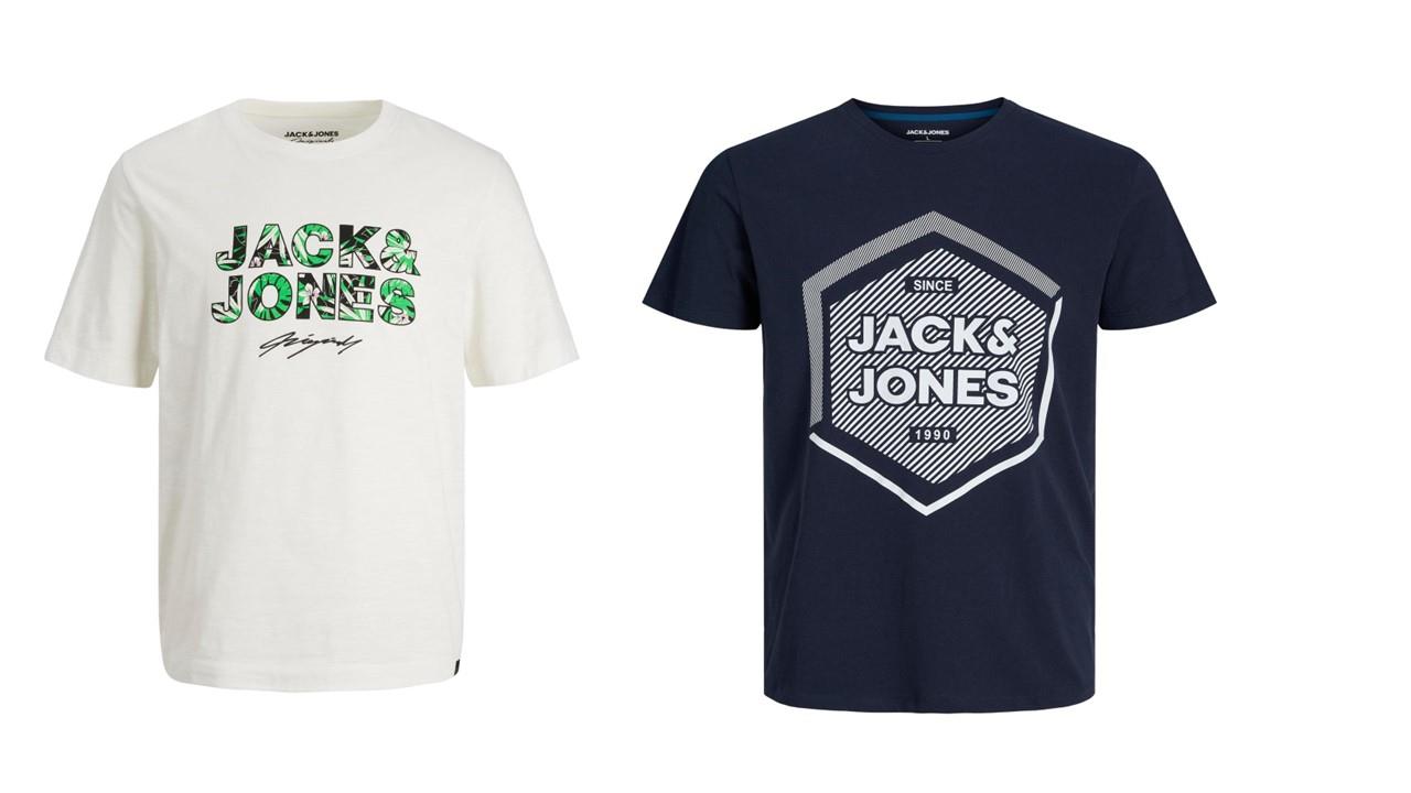 Jack & Jones Twin Pack Short Sleeve Printed Tee Size 1XL