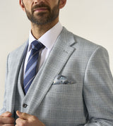 Skopes Aspen Tailored Fit Jacket For Men in Blue Check Puppytooth, 36S-62L