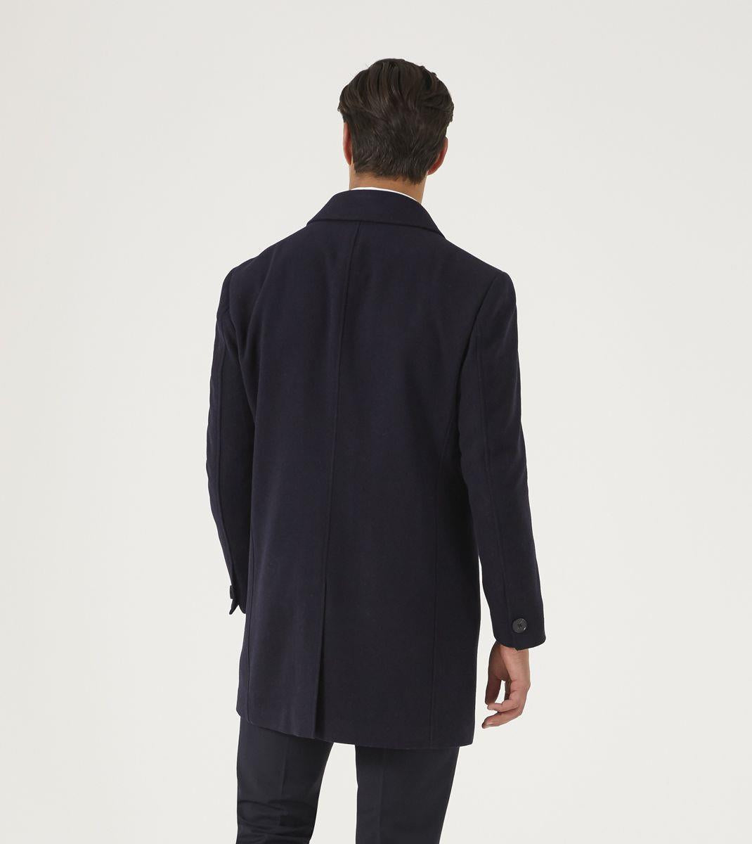 Skopes Men's Plus Size Wool Blend Overcoat In Navy Size Small To 4Xl