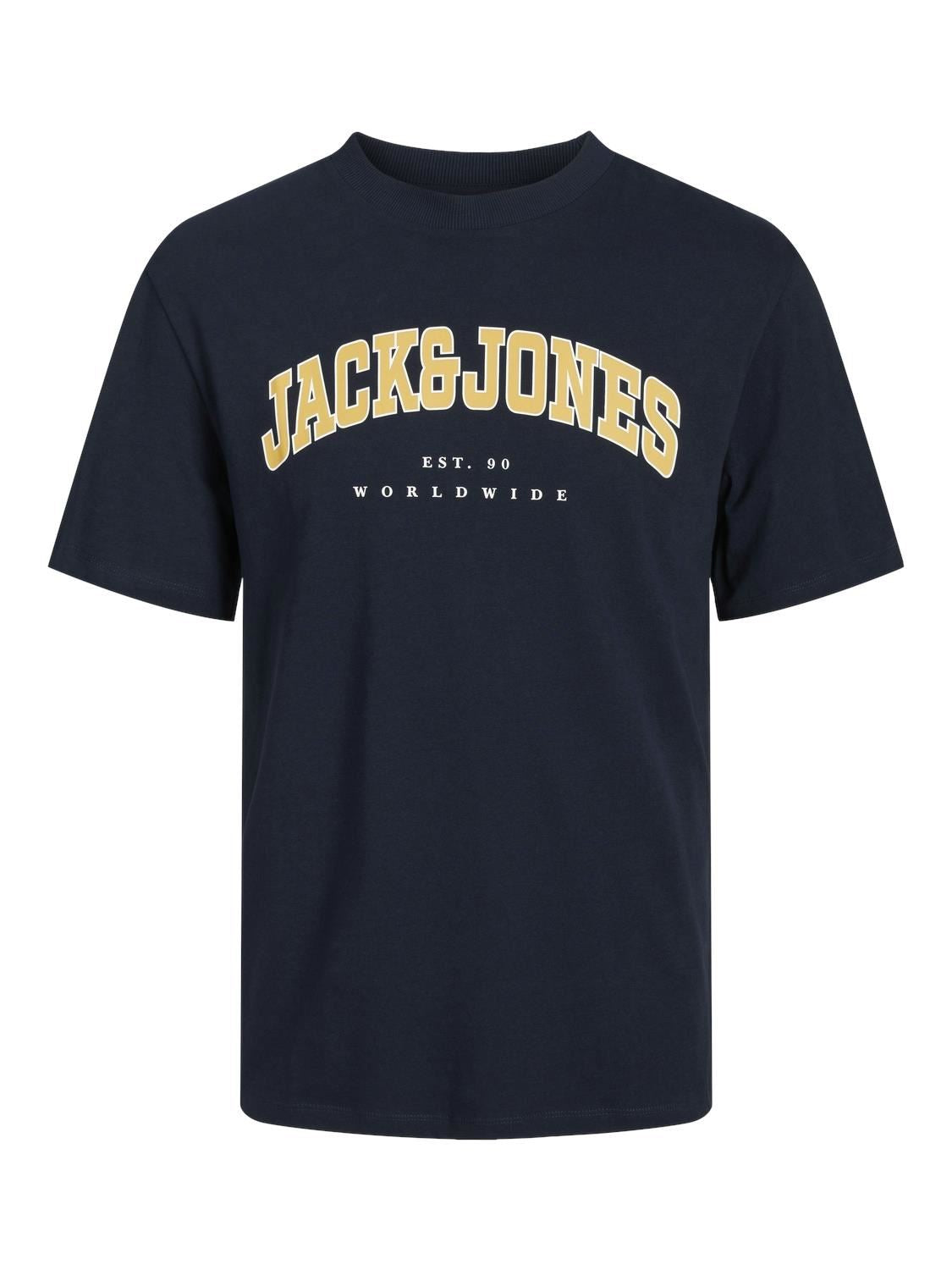 Jack & Jones Men's Big Size Jjecaleb Varsity Crew Neck T-Shirt 2 Colours, 2XL to 6XL