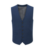 Skopes Wright Suit Waistcoat For Men in Navy Blue Pinstripe, 34R-62R