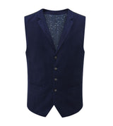 Skopes Atkinson Suit Waistcoat For Men in Navy Blue Corduroy, 34R to 62R