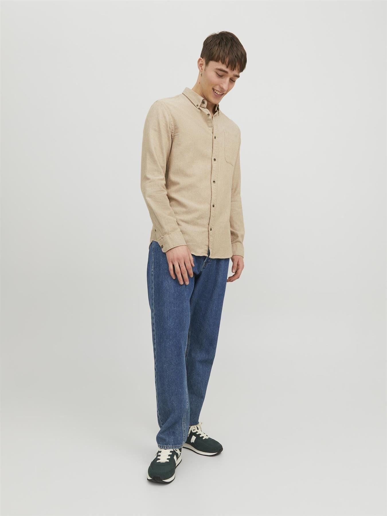 Jack & Jones Long Sleeves Shirt For Men (JJECLASSIC MELANGE) in 4 Colours, L-XL