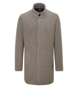 Skopes Men's Plus Size Classic Style Overcoat In Oatmeal Size 2Xl-5Xl