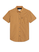 Ben Sherman Men's Short Sleeve Signature House Check Shirt in Mustard, Sizes 2XL to 5XL