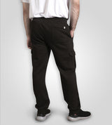 D555 EDINBURGH 1 Cargo Pocket Joggers For Men (Tall) With Ribbed Cuffs in Black, LT-3XLT