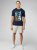 Ben Sherman Guitar Poster Short Sleeve T-Shirt for Mens (0076130) in Dark Navy, 2XL-5XL