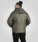 D555 NORTHFIELD Hybrid Soft Shell Quilted Hooded Jacket For Men in Khaki, 2XL-6XL