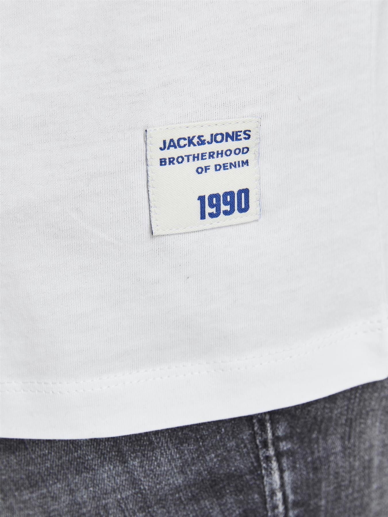 Jack & Jones Casual Fit Size Men's History Short Sleeve Printed Crew Neck Tee in Size 1XL to 6XL, 3 Colours