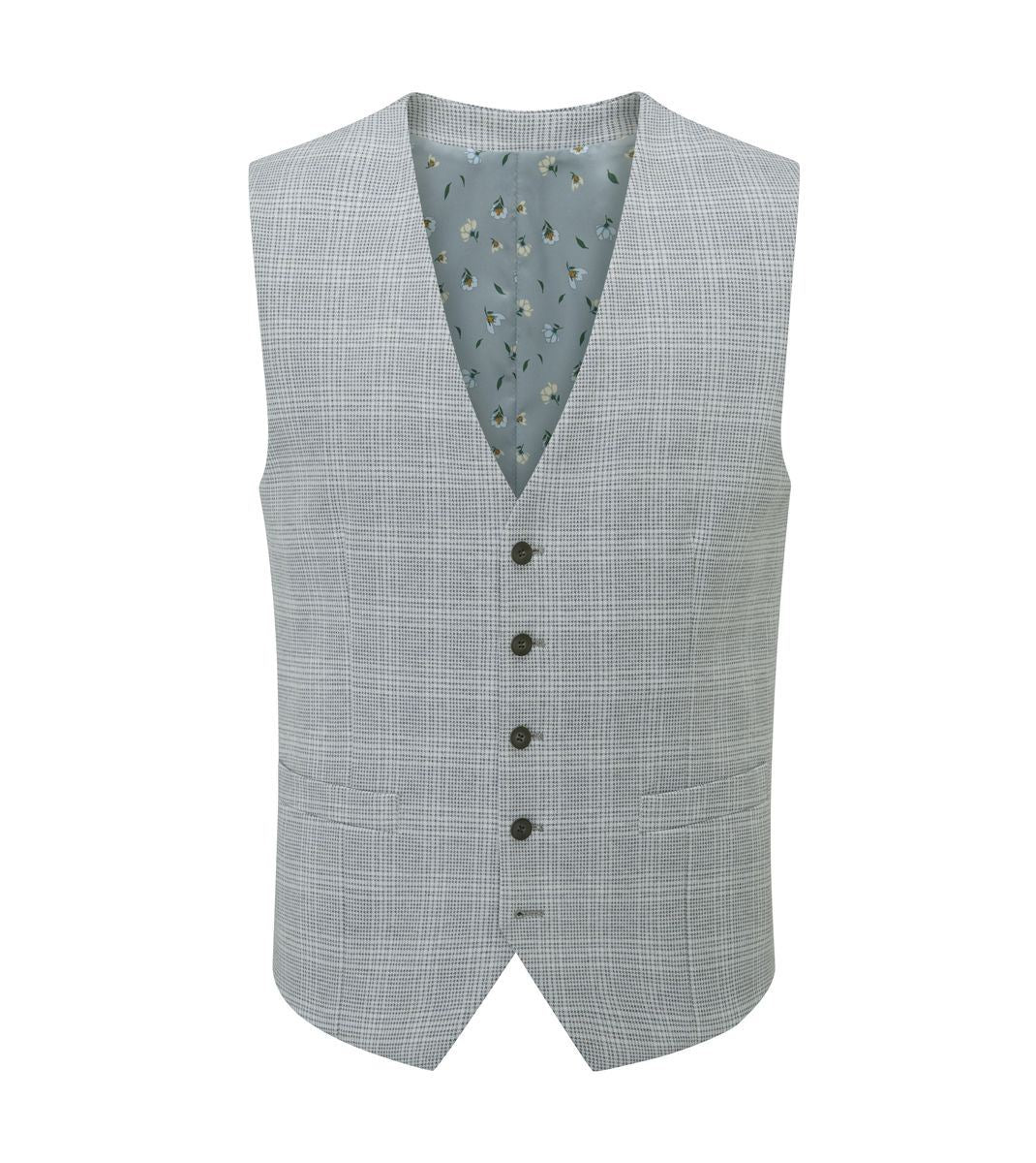Skopes Aspen Waistcoat For Men in Blue Check Puppytooth, 34R-62R