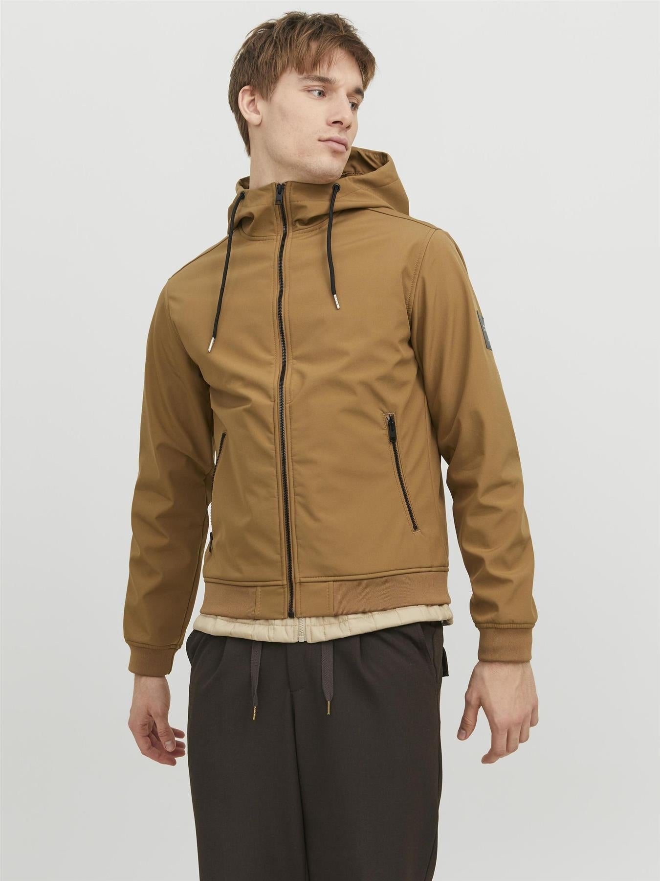 Jack & Jones Softshell Hoodie Jacket For Men (JJEBASIC) in 2 Colours, L-XL