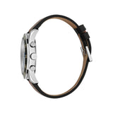 Esprit Men's Black Leather Watch, Silver Dial | Es1g052m0025