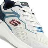 Skechers (232674) Men's Bounder 2.0 - Andal Lace-Up Athletic Style Shoes in White/Navy 8 to 13