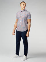 Ben Sherman Signature House Check Short Sleeve Shirt For Mens (0059144) in Pale Blue, 2XL-5XL