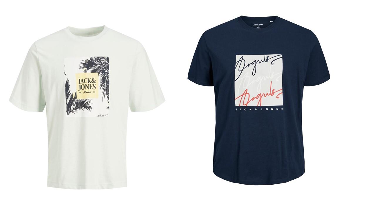 Jack & Jones Twin Pack Short Sleeve Printed Tee Size 1XL