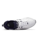New Balance Mens EE Wide Fit Leather Sneakers (624) in White/Navy