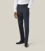 Skopes Cuba Dinner Suit Tailored Fit Trousers For Men in Navy Blue Geo, 30W to 58W