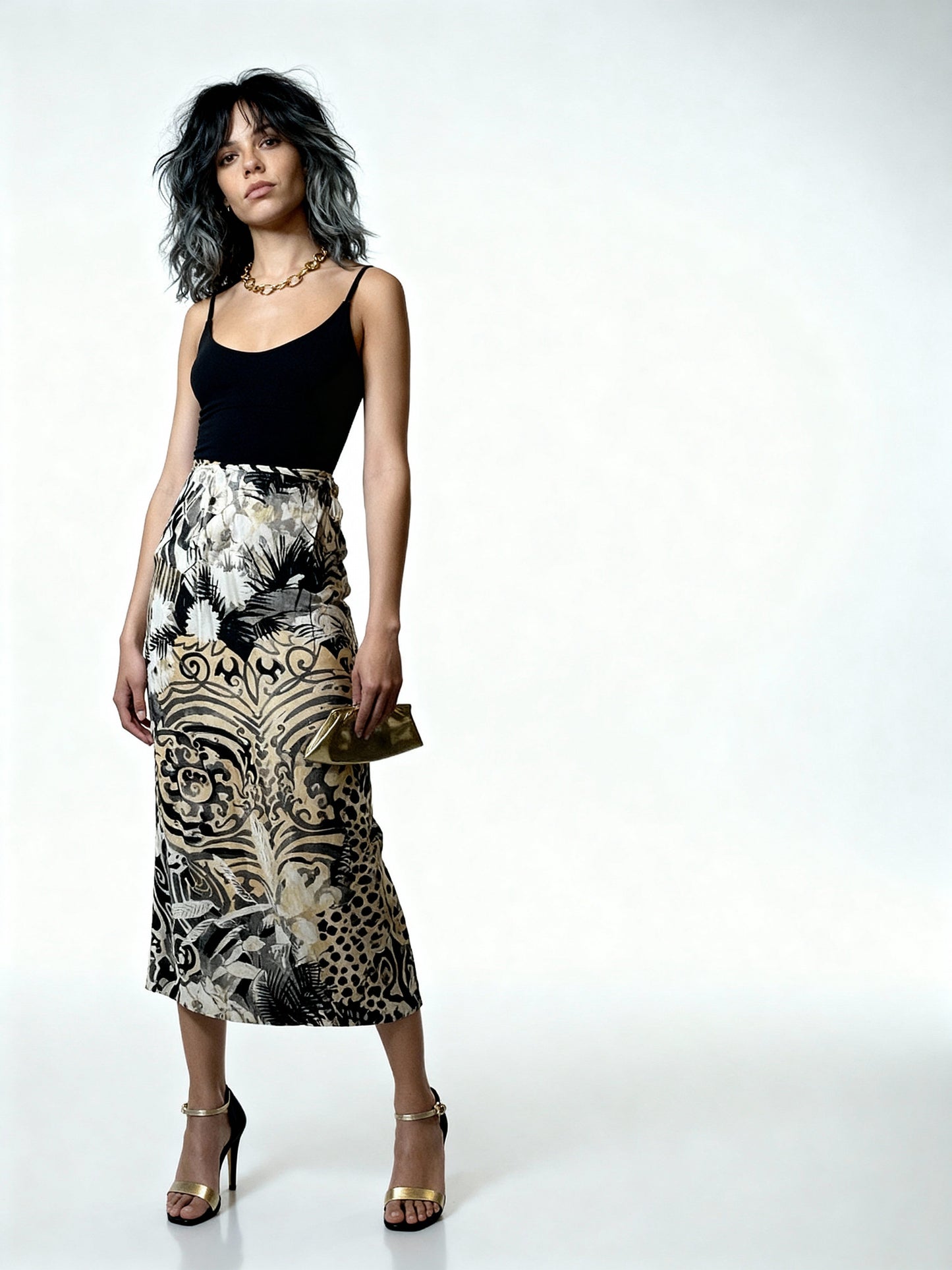 Original Vintage Betty Barclay Jungle Print Skirt UK 8 - 10