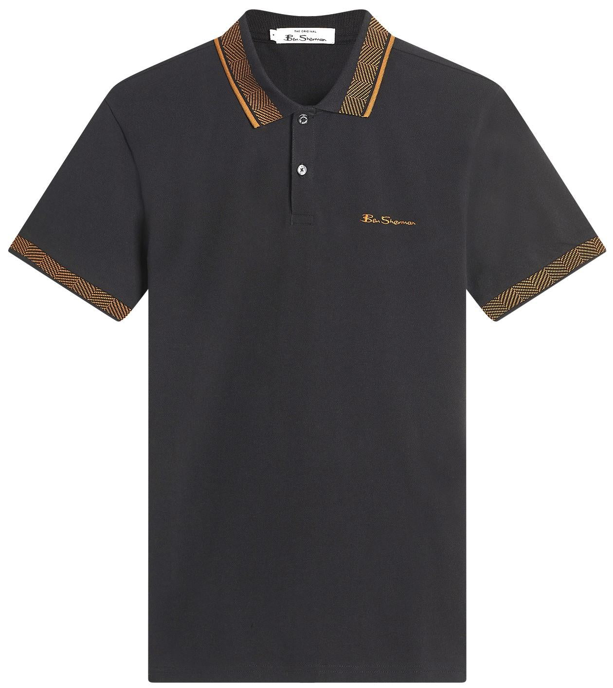Ben Sherman (0074022IL) Men's Contrast Collar Polo in 2 Colours, 2XL to 5XL