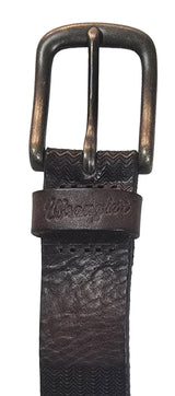 Wrangler Men Leather Belt With Self Pattern in Brown Size XS - XXL