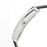 Emporio Armani Men's Watch Leather Black Strap With Black Dial And Silver Case AR0143 Classic Rectangle