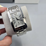 Emporio Armani Men’s Watch Stainless Steel Silver Strap With White Dial AR0145 Classic Rectangle
