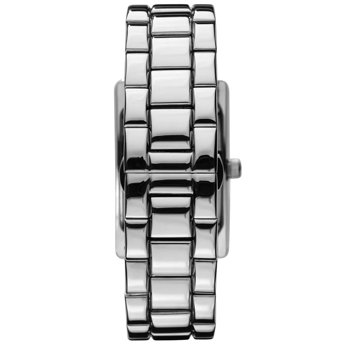 Emporio Armani Men’s Watch Stainless Steel Silver Strap With Black Dial Rectangular Classic AR0156