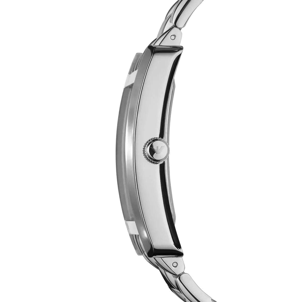 Emporio Armani Men’s Watch Stainless Steel Silver Strap With Black Dial Rectangular Classic AR0156