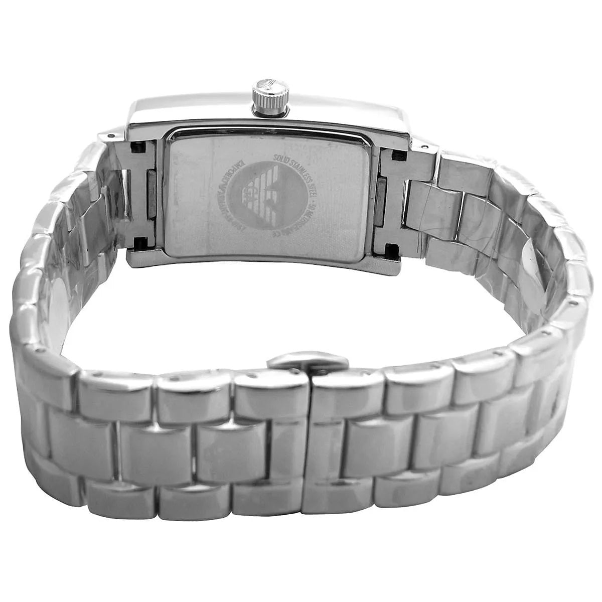 Emporio Armani Women’s Watch Stainless Steel Silver Strap With Black Dial AR0157 Classic