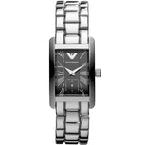 Emporio Armani Women’s Watch Stainless Steel Silver Strap With Black Dial AR0157 Classic
