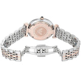 Emporio Armani Women's Watch Stainless Steel Two-Tone Silver & Rose Gold Strap With Blue Dial AR11092 Gianni T-Bar