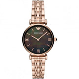 Emporio Armani Women’s Watch Stainless Steel Rose Gold Strap With Black Dial AR11145 Gianni T-Bar