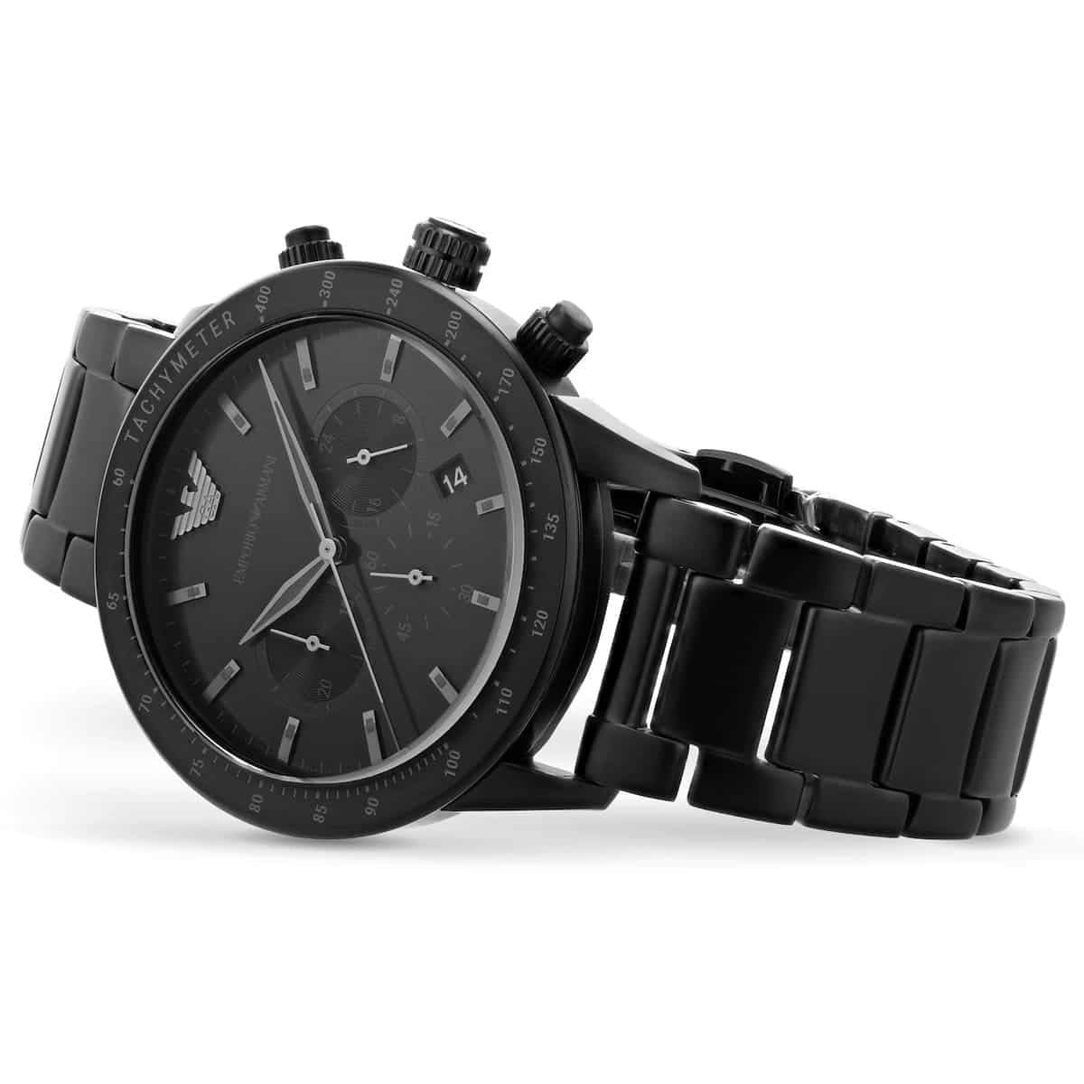 Emporio Armani Men's Watch Stainless Steel Black Strap With Black Dial AR11242 Mario