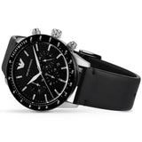 Emporio Armani Men's Watch Black Leather Strap With Black Dial AR11243 Mario