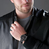 Emporio Armani Men's Watch Black Leather Strap With Black Dial AR11243 Mario