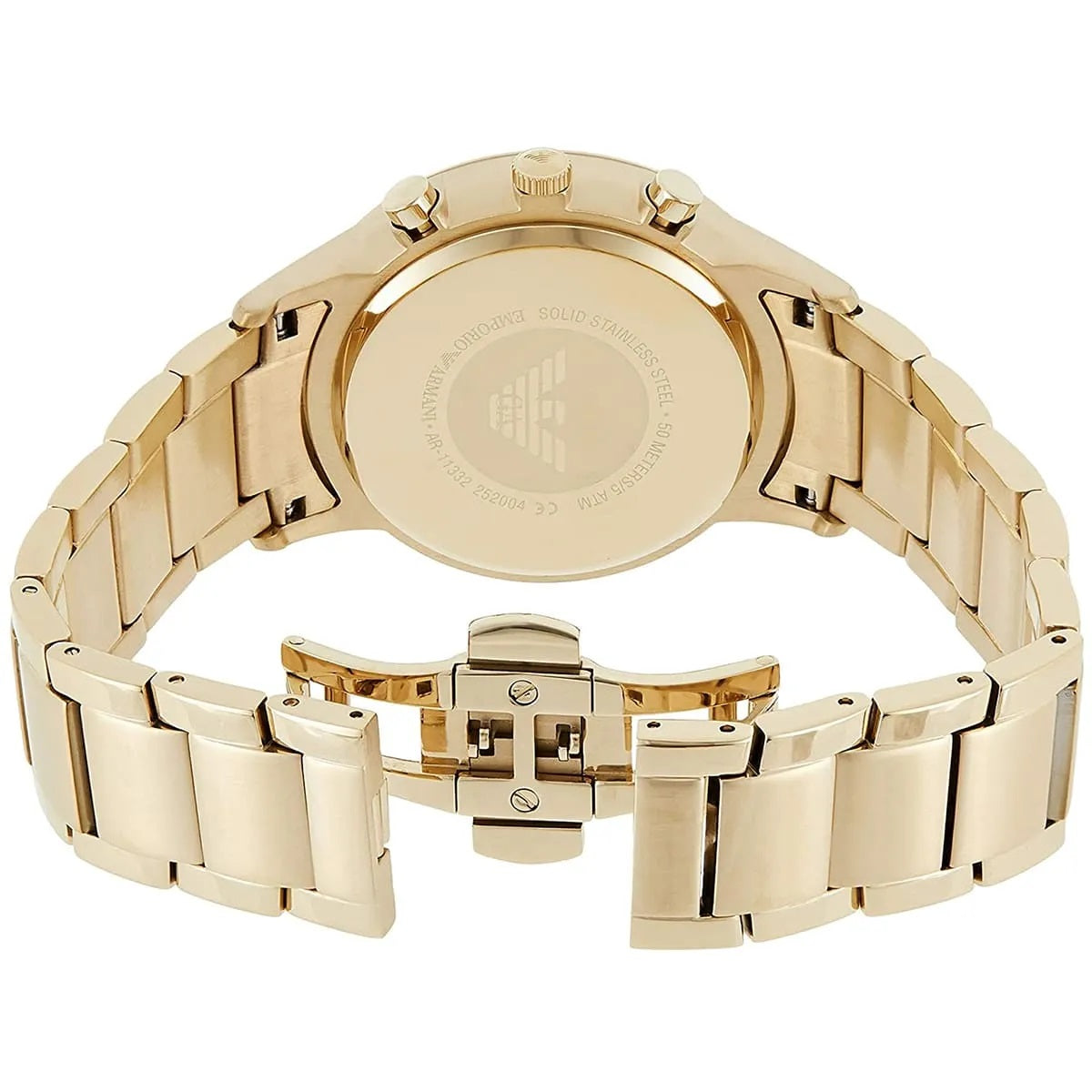Emporio Armani Men's Watch Stainless Steel Gold Strap With Silver Dial AR11332 Renato