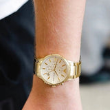 Emporio Armani Men's Watch Stainless Steel Gold Strap With Silver Dial AR11332 Renato
