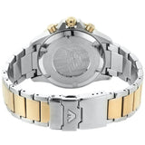 Emporio Armani Men's Watch Stainless Steel Silver & Yellow Gold Strap With Blue Dial AR11362 Diver