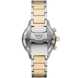 Emporio Armani Men's Watch Stainless Steel Silver & Yellow Gold Strap With Blue Dial AR11362 Diver